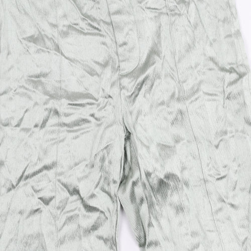 Zara Women's Green Flared Trousers, Size S, Viscose Blend
