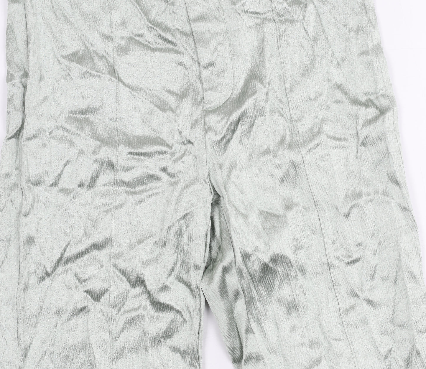 Zara Women's Green Flared Trousers, Size S, Viscose Blend