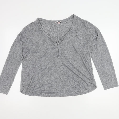 Victoria's Secret Women's Grey M Pyjama Henley Shirt
