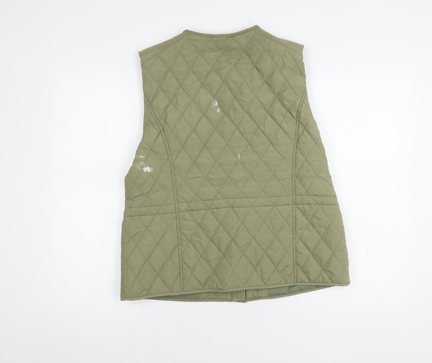 M&S Women's Green Quilted Waistcoat Size 14 Classic Fit