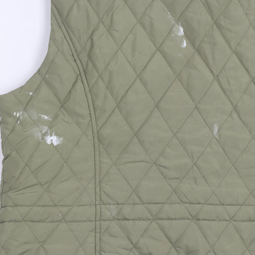 M&S Women's Green Quilted Waistcoat Size 14 Classic Fit
