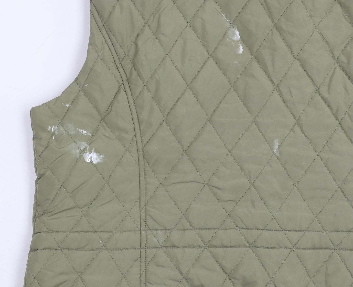 M&S Women's Green Quilted Waistcoat Size 14 Classic Fit