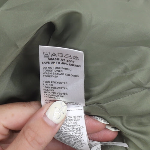 M&S Women's Green Quilted Waistcoat Size 14 Classic Fit