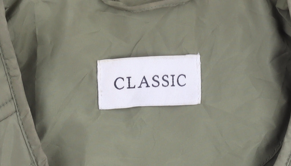 M&S Women's Green Quilted Waistcoat Size 14 Classic Fit