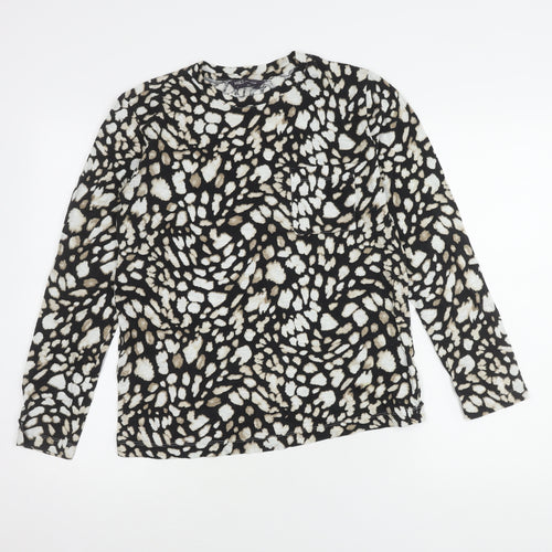 Marks and Spencer Women Black and White Animal Print Top