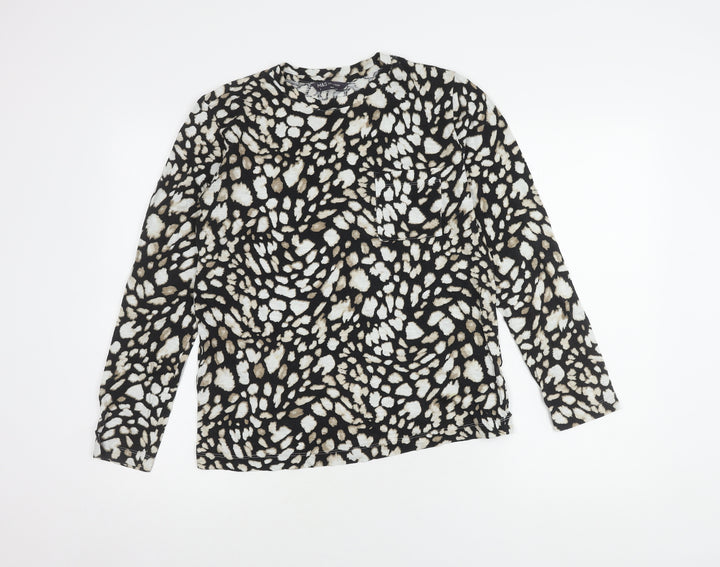 Marks and Spencer Women Black and White Animal Print Top