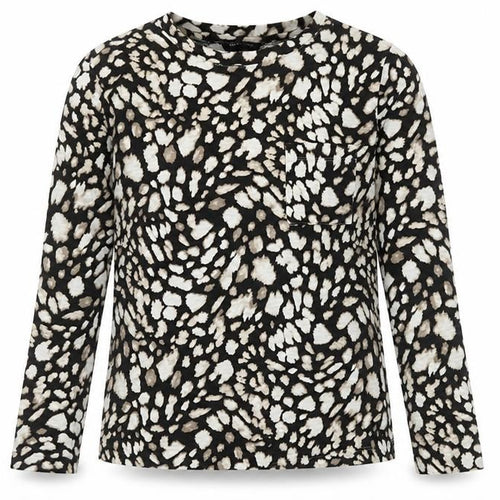 Marks and Spencer Women Black and White Animal Print Top