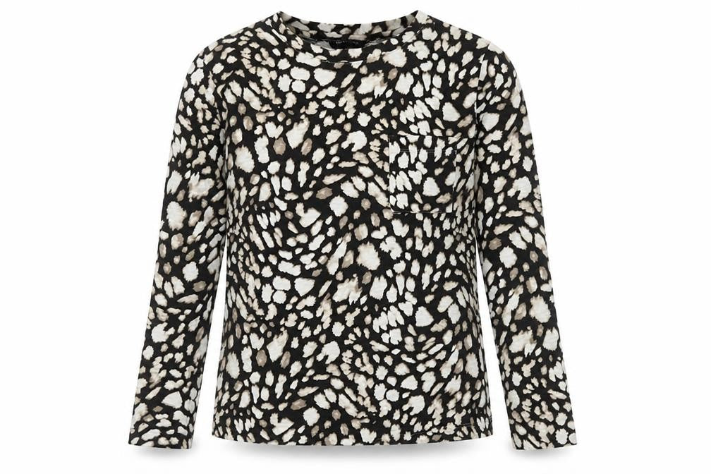 Marks and Spencer Women Black and White Animal Print Top