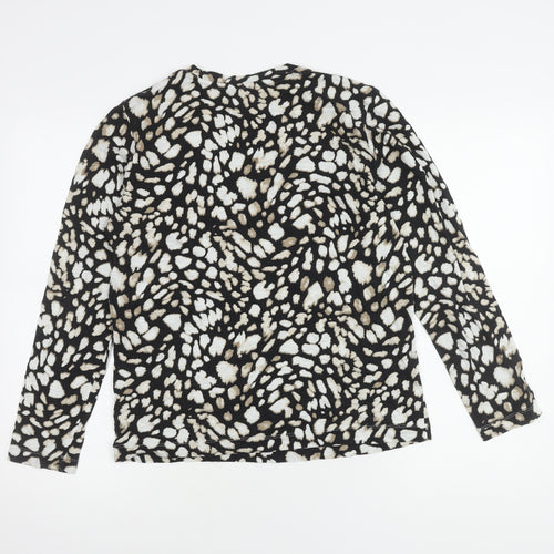Marks and Spencer Women Black and White Animal Print Top