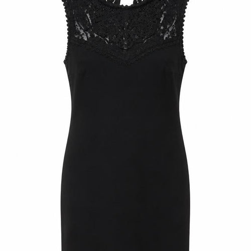 Zara Women's Black Short Sleeveless Lace Dress