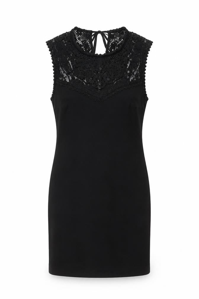Zara Women's Black Short Sleeveless Lace Dress