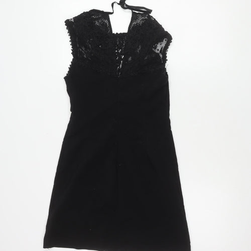 Zara Women's Black Short Sleeveless Lace Dress