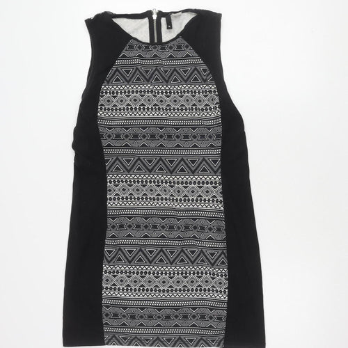 H&M Women's Black Geometric Knit Dress Large
