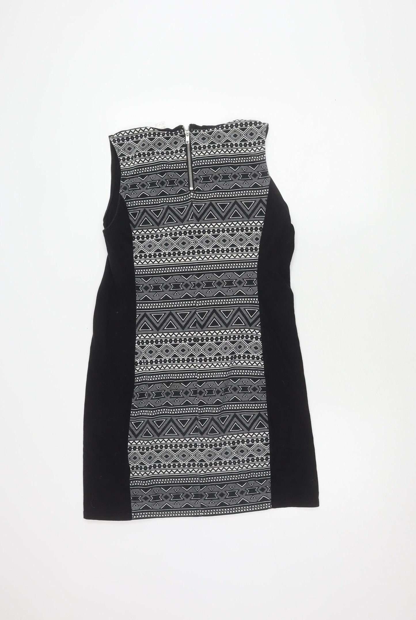 H&M Women's Black Geometric Knit Dress Large