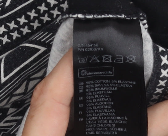 H&M Women's Black Geometric Knit Dress Large