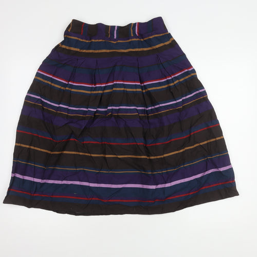 Thought Women's Multicoloured Striped Midi Skirt Size 8