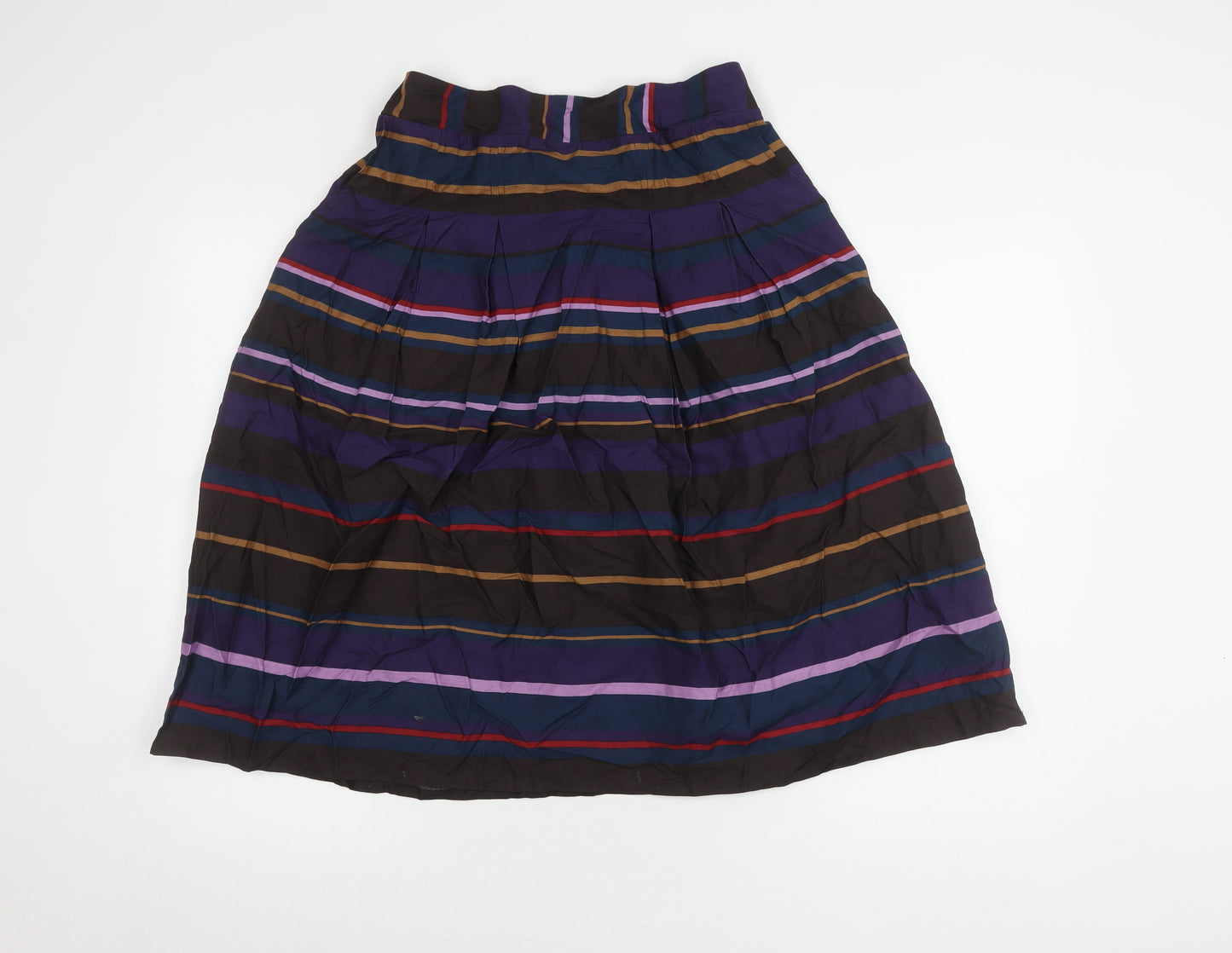 Thought Women's Multicoloured Striped Midi Skirt Size 8