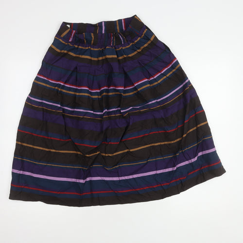 Thought Women's Multicoloured Striped Midi Skirt Size 8