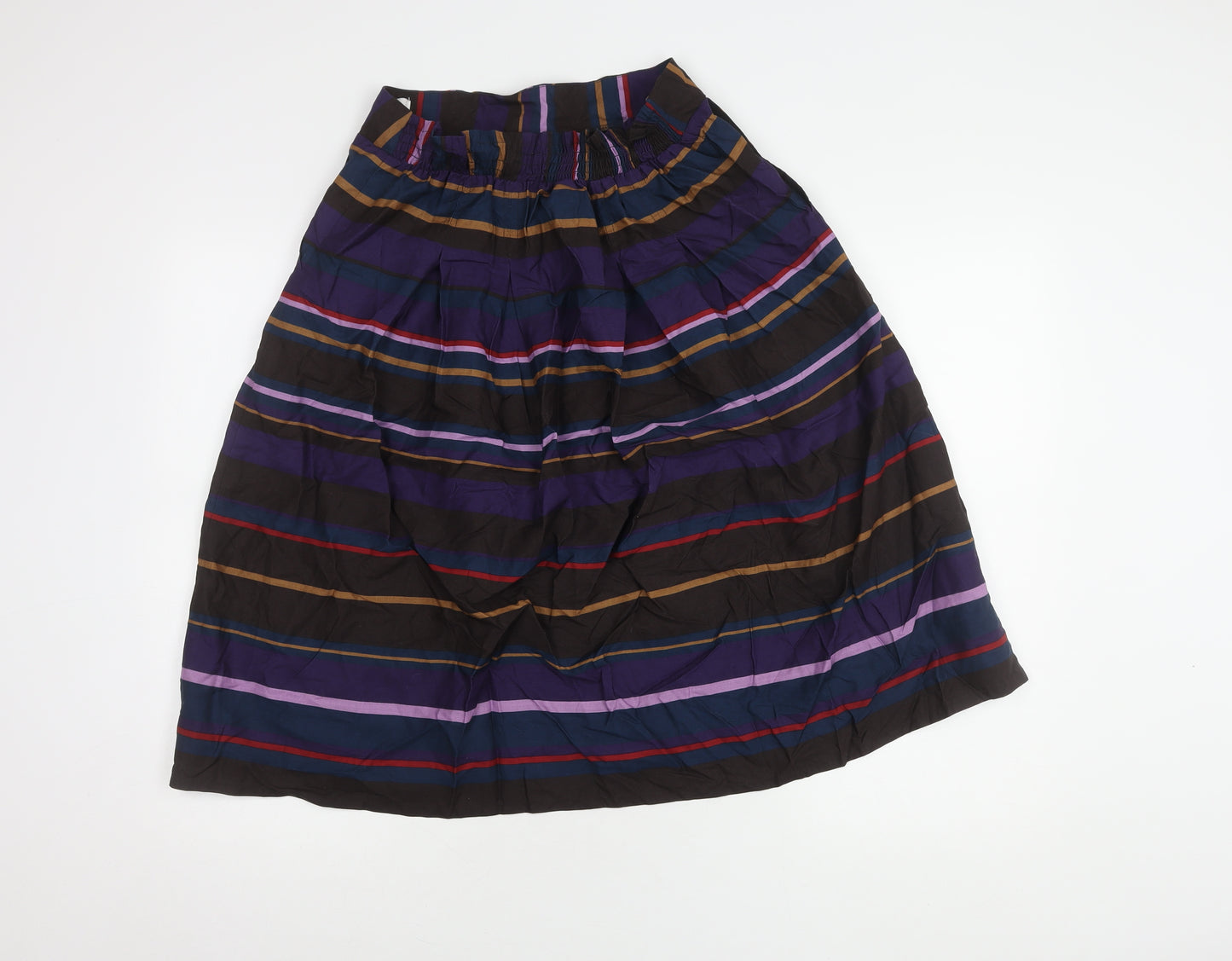 Thought Women's Multicoloured Striped Midi Skirt Size 8