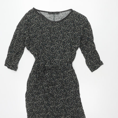 Zara Basic Women's Black Geometric Dress XS