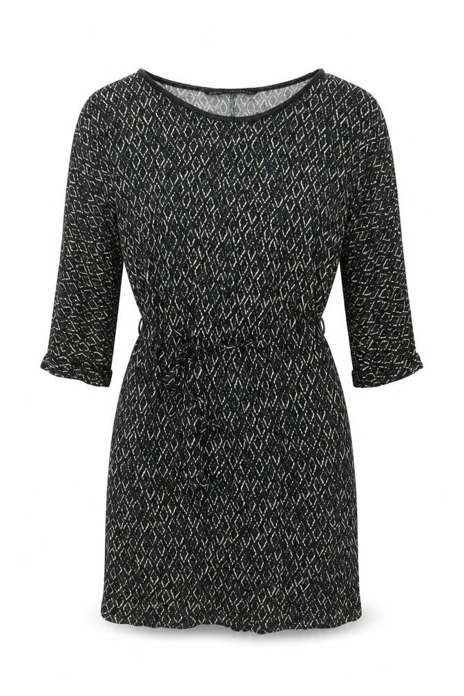 Front view of Zara Basic Women's Black Geometric Dress XS