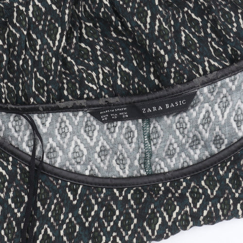 Zara Basic Women's Black Geometric Dress XS