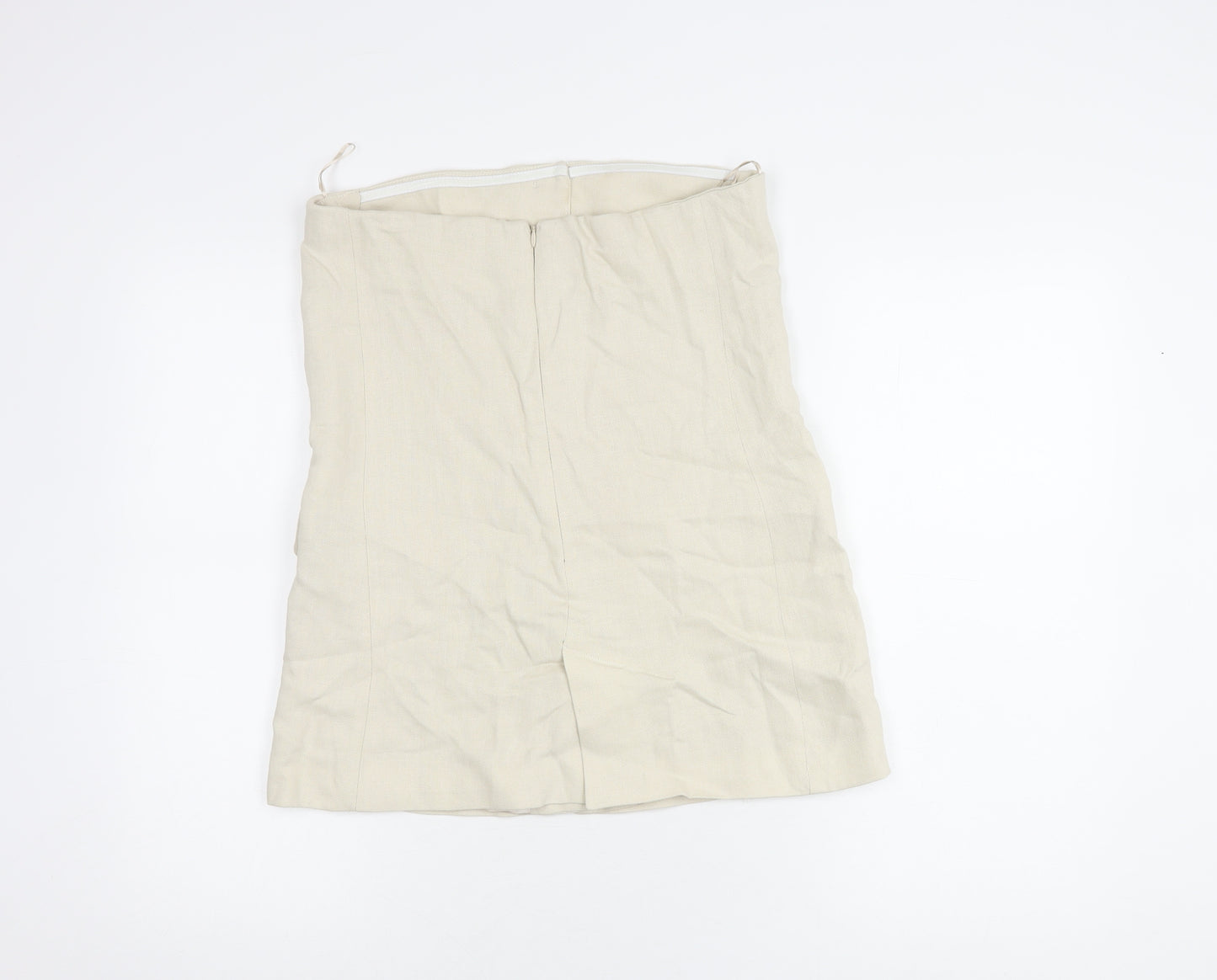 Zara Women's Beige Blouse 6 Button Accent Elegant