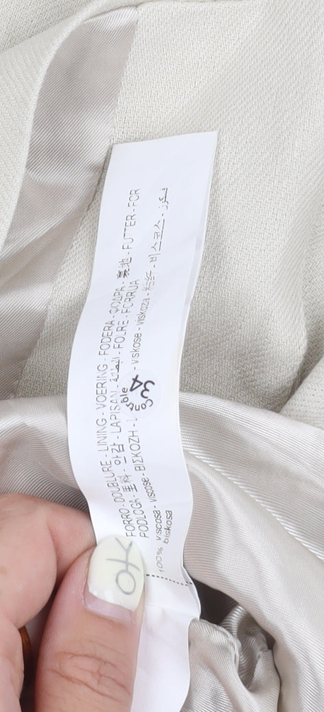 Zara Women's Beige Blouse 6 Button Accent Elegant