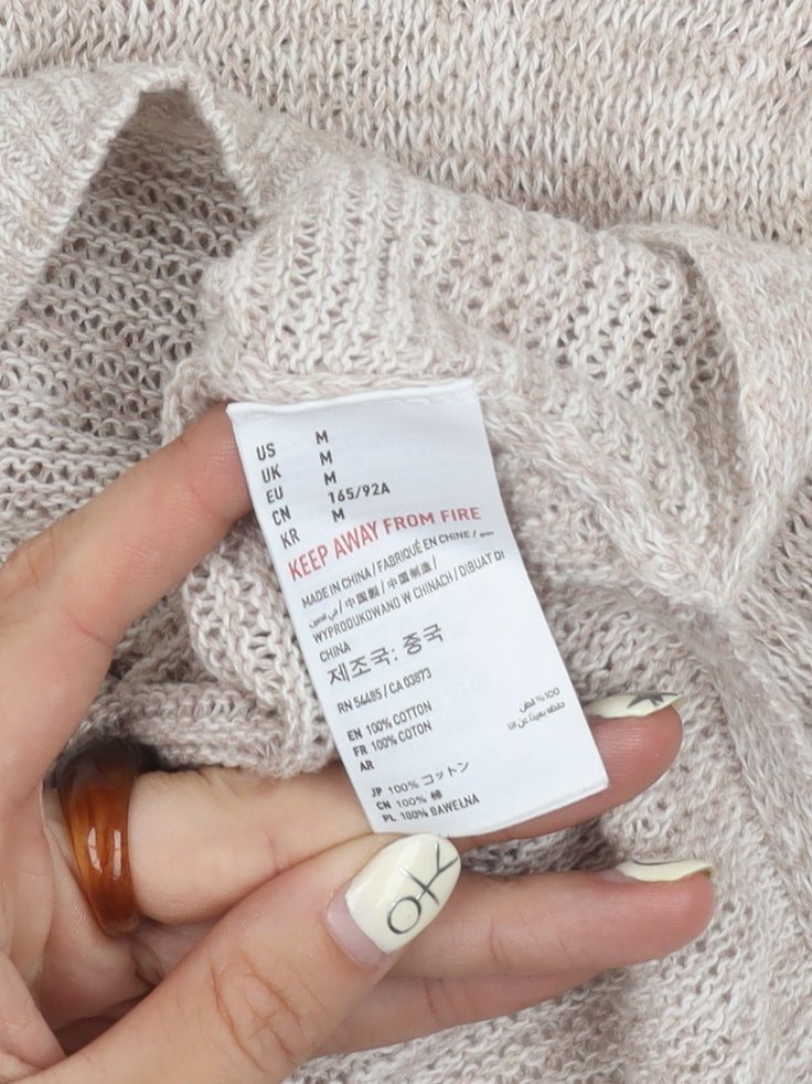 American Eagle Women’s Beige M Knit Pullover Jumper