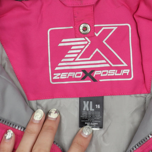 ZeroXposur Girls Pink Ski Jacket UK Size 16 Winter