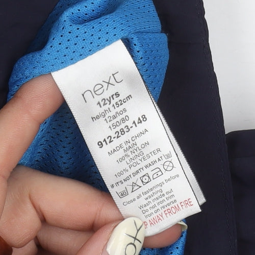 Next Boys Blue Hooded Mid-Length Jacket, 12 Years