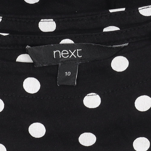 Next Women's Black Polka Dot Cotton Dress Size 10