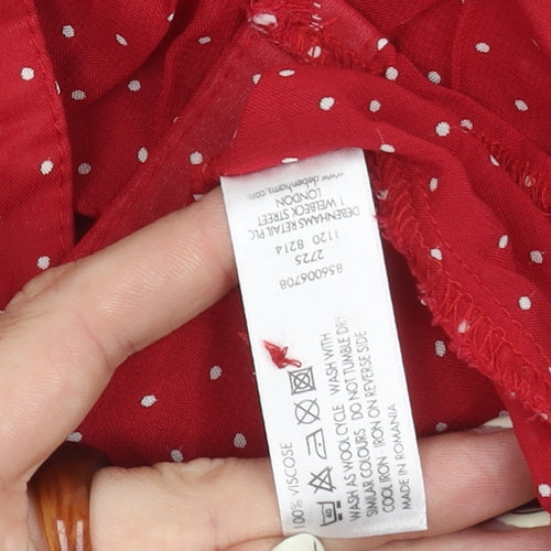 Rocha John Rocha Women's Red Polka Dot Blouse Size 14