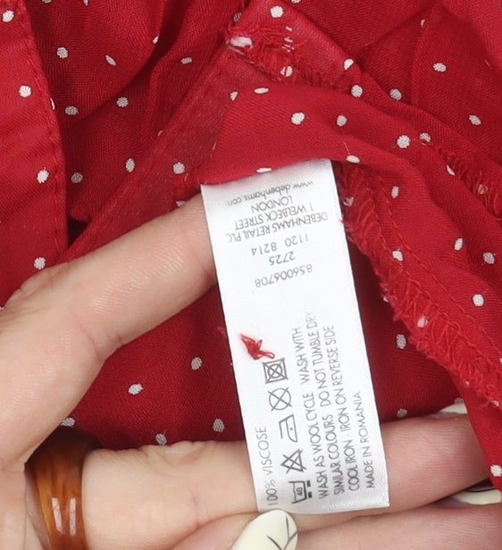 Rocha John Rocha Women's Red Polka Dot Blouse Size 14