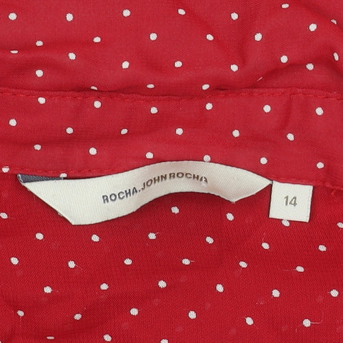 Rocha John Rocha Women's Red Polka Dot Blouse Size 14