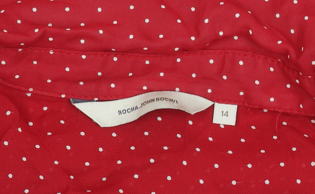 Rocha John Rocha Women's Red Polka Dot Blouse Size 14