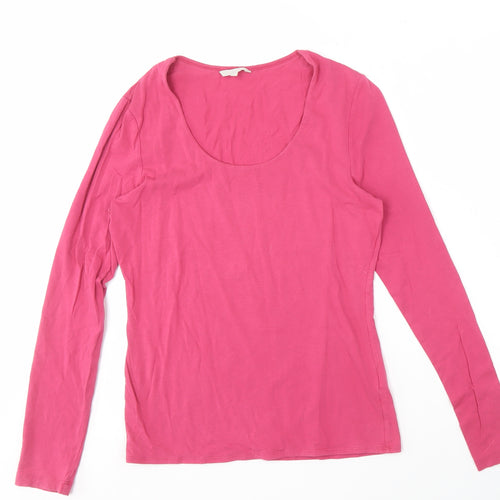 Kew Women's Pink Long Sleeve Basic T-Shirt, M