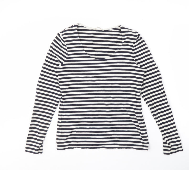 Kew Women's Black Striped Scoop Neck T-Shirt M