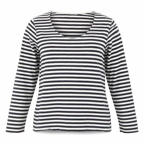 Kew Women's Black Striped Scoop Neck T-Shirt M
