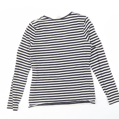 Kew Women's Black Striped Scoop Neck T-Shirt M