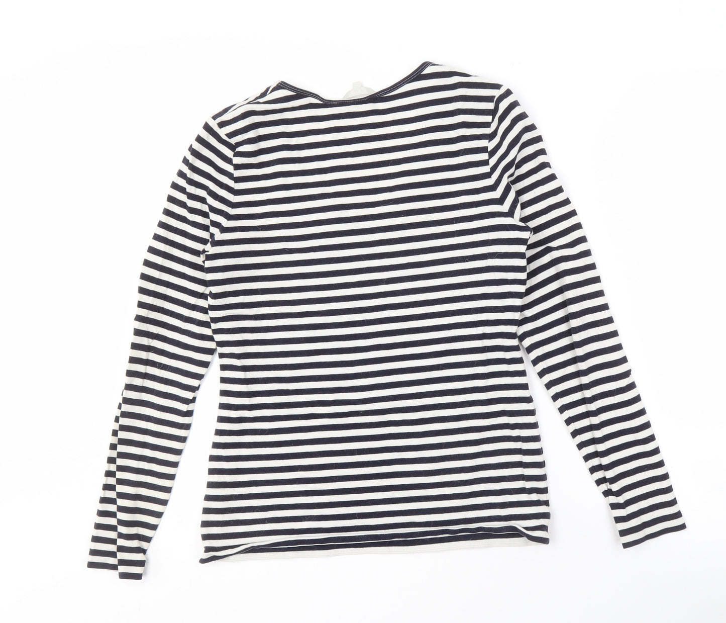 Kew Women's Black Striped Scoop Neck T-Shirt M