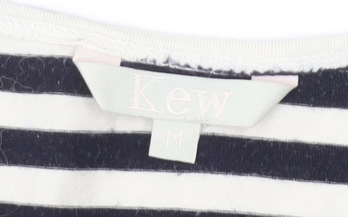 Kew Women's Black Striped Scoop Neck T-Shirt M
