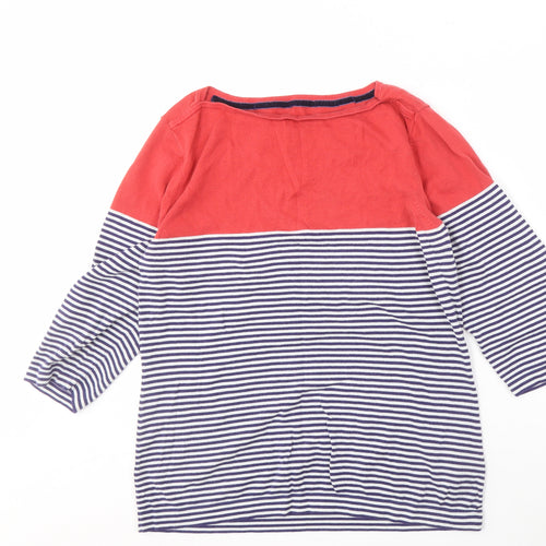 Joules Women's Red Striped Cotton T-Shirt, Size 16
