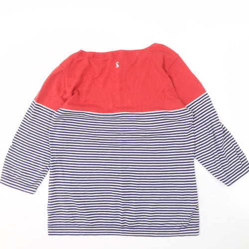 Joules Women's Red Striped Cotton T-Shirt, Size 16
