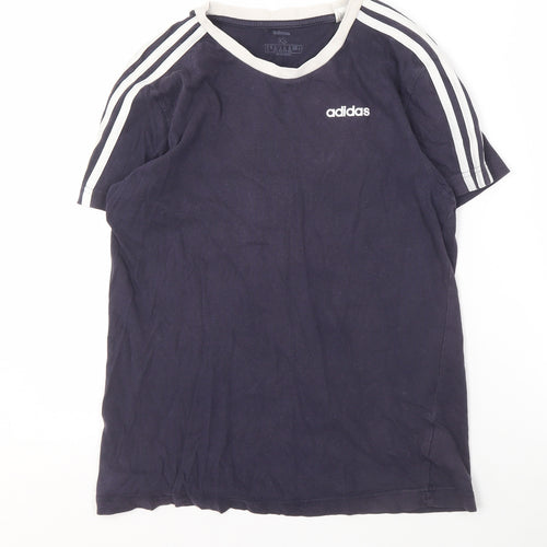 Adidas Men's Blue XS T-Shirt, Cotton Logo Design