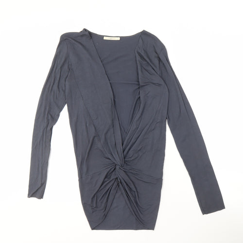 Charli Women's Blue Wrap Long Sleeve Top Size 10