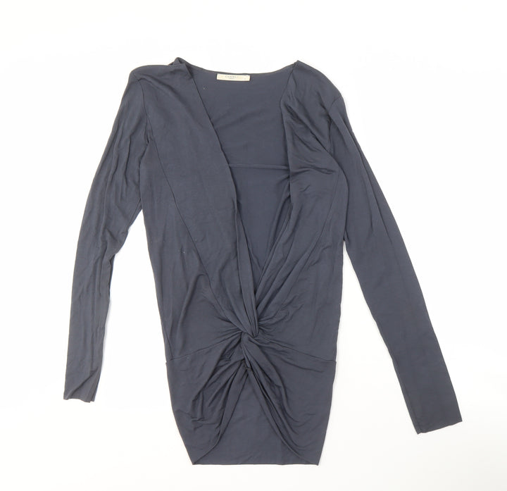 Charli Women's Blue Wrap Long Sleeve Top Size 10