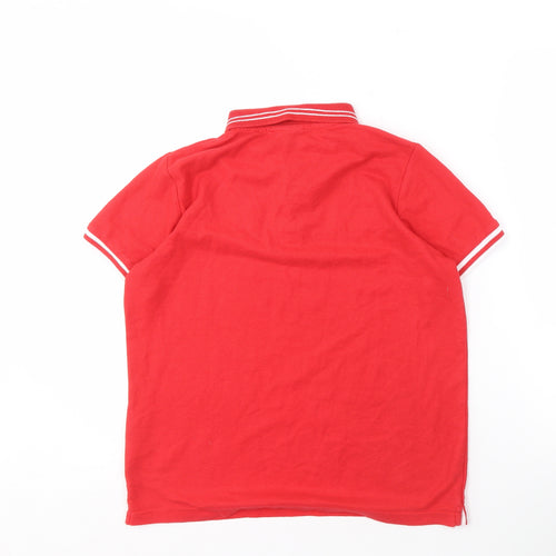 Manchester United Boys Red XL Polo Shirt with Logo