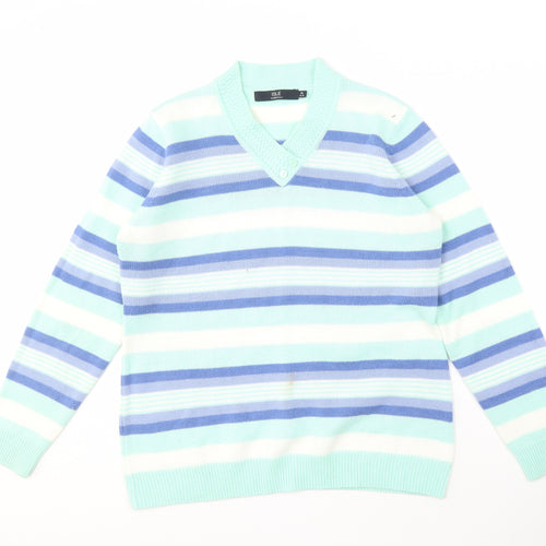 Isle Essentials Women's Multicoloured V-Neck Jumper M