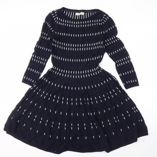 Monsoon Women's Black Knit Dress S Round Neck